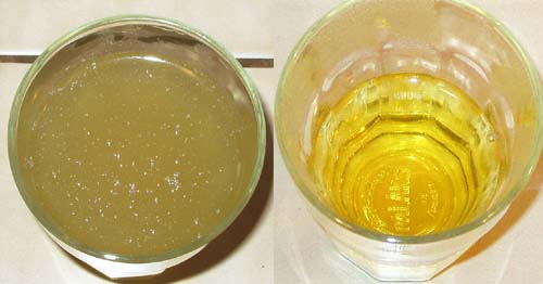 Stock on the left, Consommé on the right